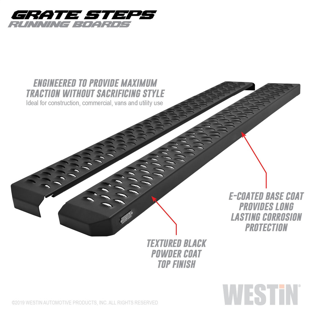 Textured-Black-Running-Boards-54-Inches-Textured-Black-Grate-Steps-Running-Board-(Brkt-Sold-Sep)