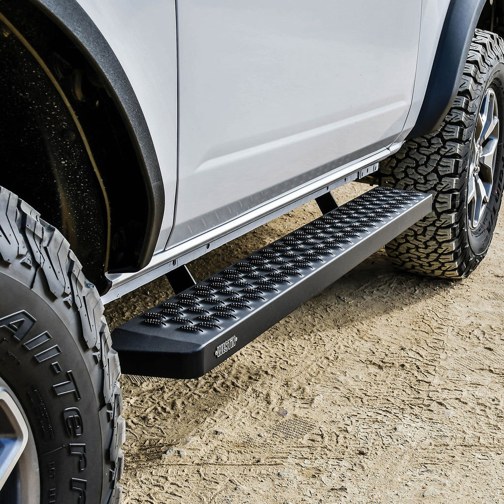 Textured-Black-Running-Boards-54-Inches-Textured-Black-Grate-Steps-Running-Board-(Brkt-Sold-Sep)