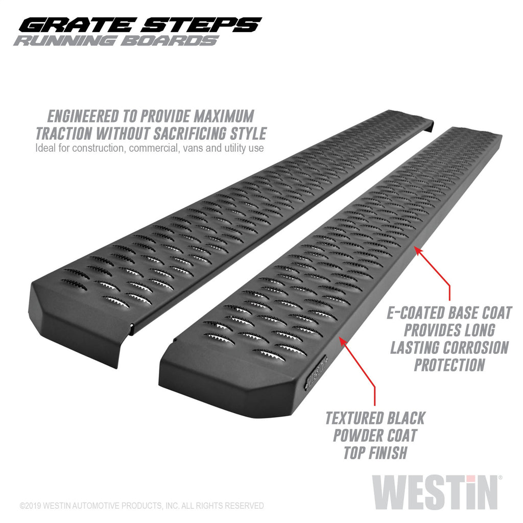 Textured-Black-Running-Boards-68-Inches-Textured-Black-Grate-Steps-Running-Board-(Brkt-Sold-Sep)