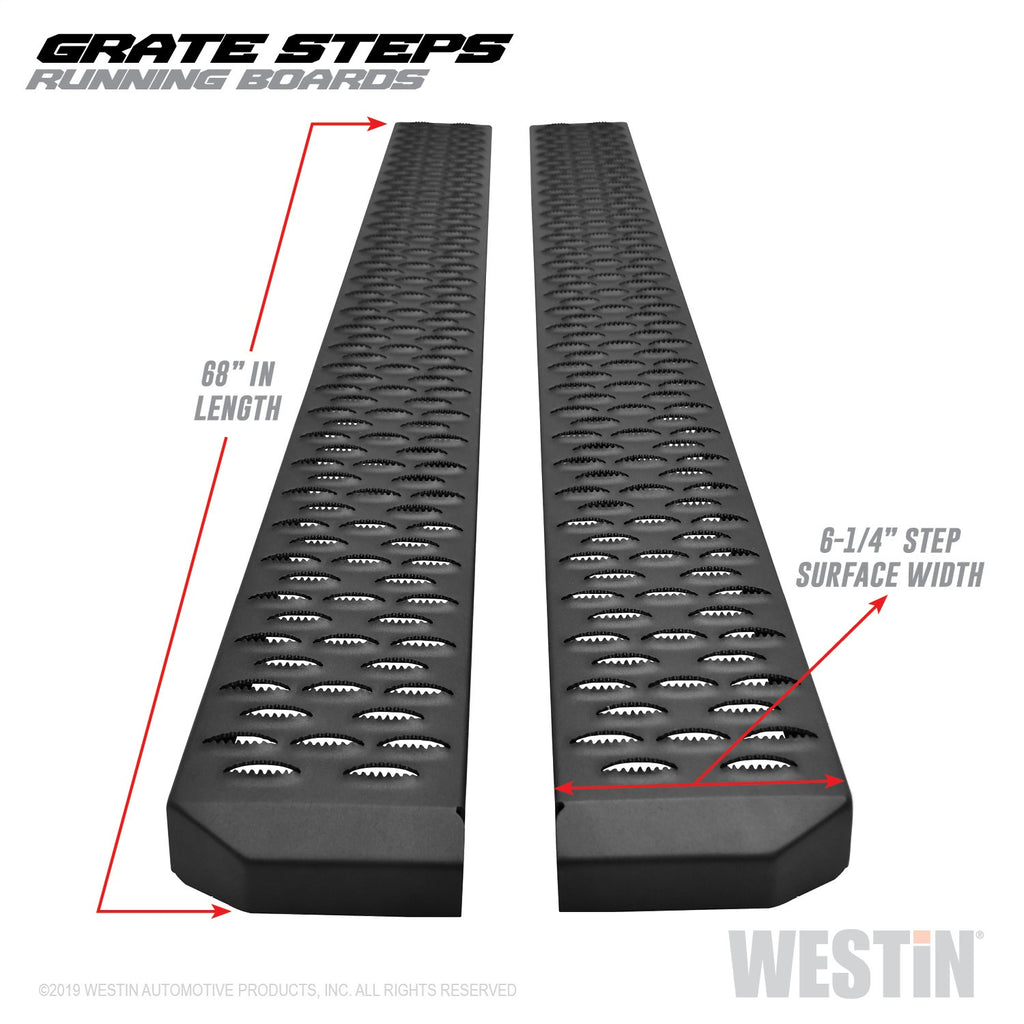 Textured-Black-Running-Boards-68-Inches-Textured-Black-Grate-Steps-Running-Board-(Brkt-Sold-Sep)