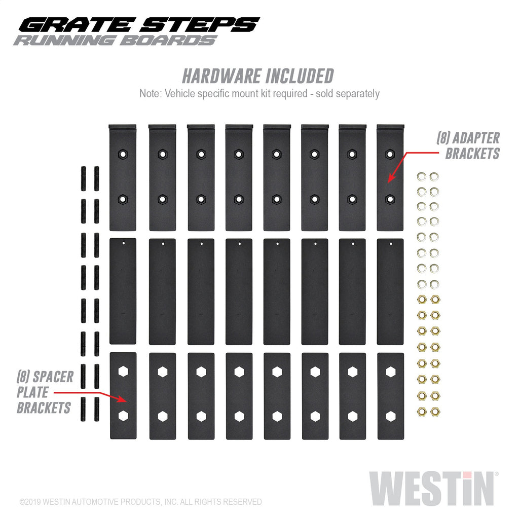 Textured-Black-Running-Boards-75-Inches-Textured-Black-Grate-Steps-Running-Board-(Brkt-Sold-Sep)