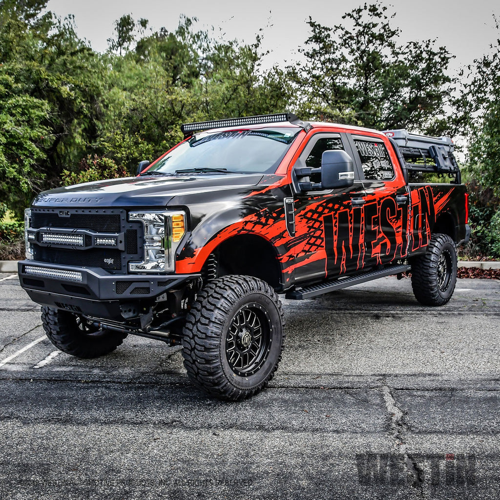 Textured-Black-Running-Boards-90-Inches-Textured-Black-Grate-Steps-Running-Board-(Brkt-Sold-Sep)