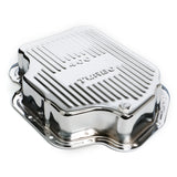 Trans-Dapt 9197 TH400-CHROME Transmission Pan; Extra Capacity (+1.5 Qt); 3 in. Depth; FINNED