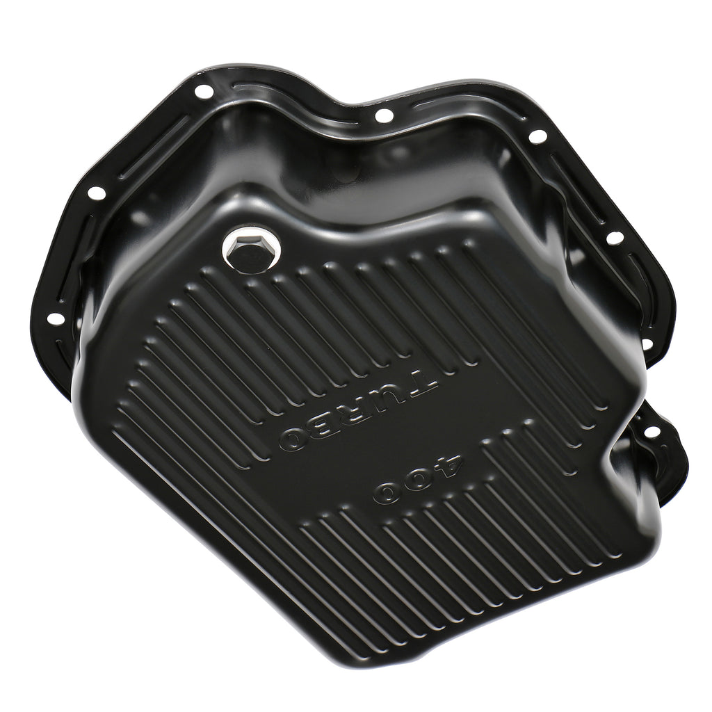 Th400-Transmission-Pan;-3-In.-Deep--Extra-Capacity;-Steel--Black-Finish