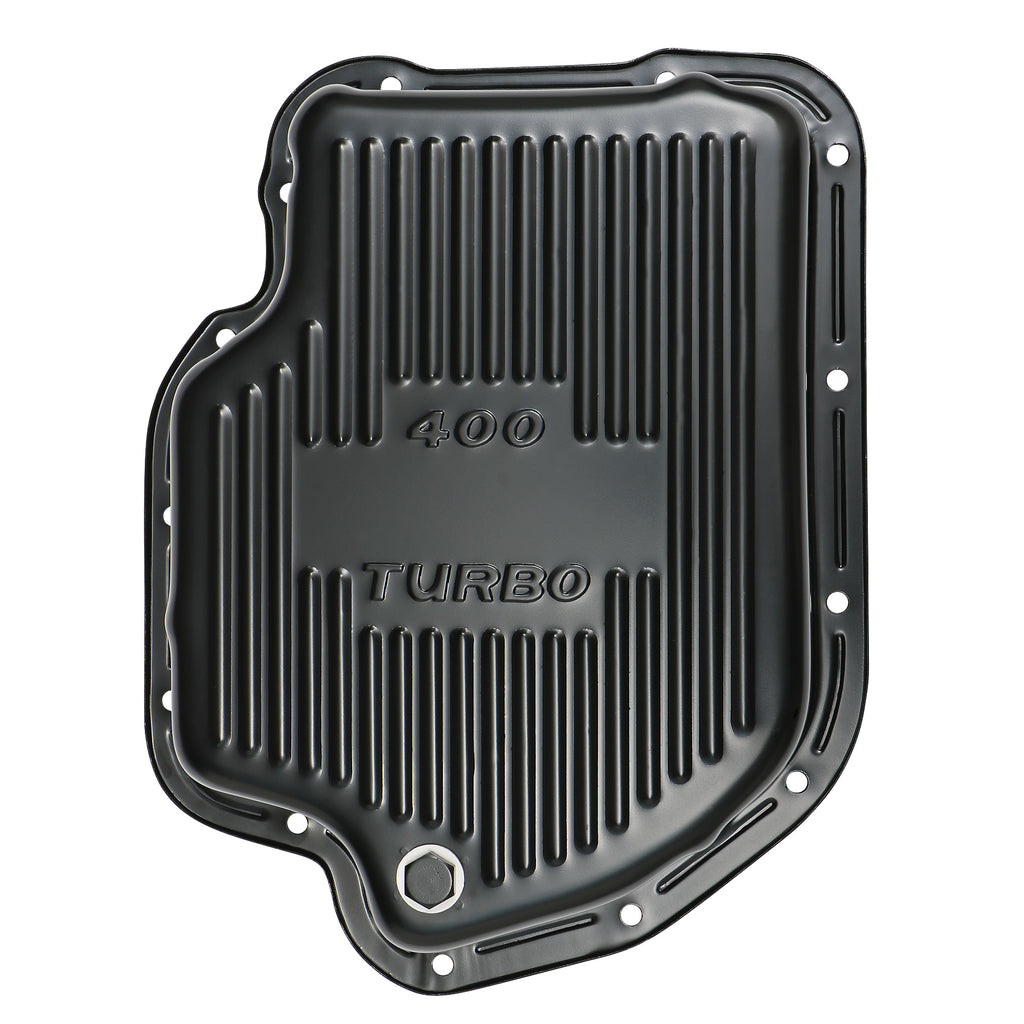Th400-Transmission-Pan;-3-In.-Deep--Extra-Capacity;-Steel--Black-Finish