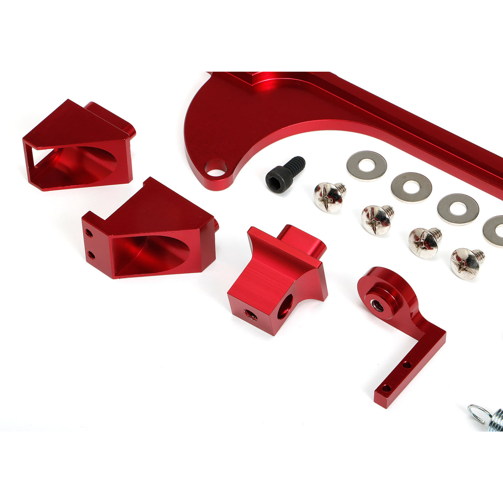 Throttle-Brackets-Billet-Anodized-Red-4500-Carb195964-Pontiac-Engines
