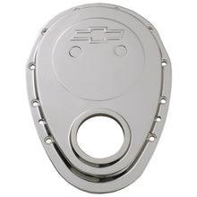 Load image into Gallery viewer, Timing-Chain-Cover;-Chrome-Plate-Aluminum;-With-Bowtie-Logo;-Fits-Sb-Chevy-69-91