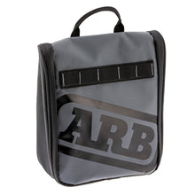 Load image into Gallery viewer, Toiletries-Bag-Charcoal-Finish-W-Red-Highlights-Pvc-Outer-Shell-Mesh-Pockets-Mirror