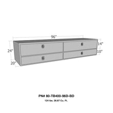 Load image into Gallery viewer, Top-Mount-Contractor-Box-Brute-Flip-Up-Top-Doors2-Bottom-Drawers-For-Flat-Bed-Trucks-Only-Brute-Bright-Aluminum-Must-Ship-Truck