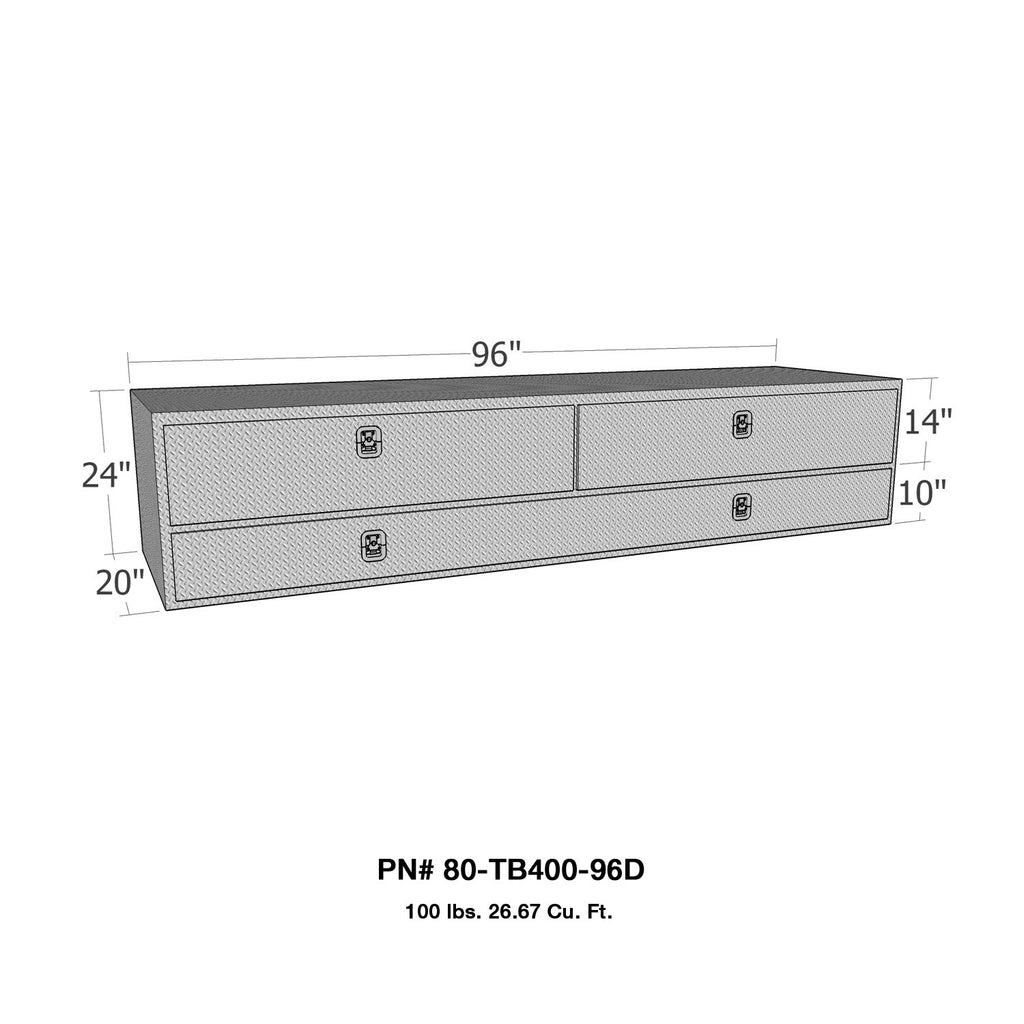 Top-Mount-Contractor-Box-Brute-Flip-Up-Top-DoorsCable-Drop-Bottom-For-Flat-Bed-Trucks-Only-Brute-Bright-Aluminum-Must-Ship-Truck