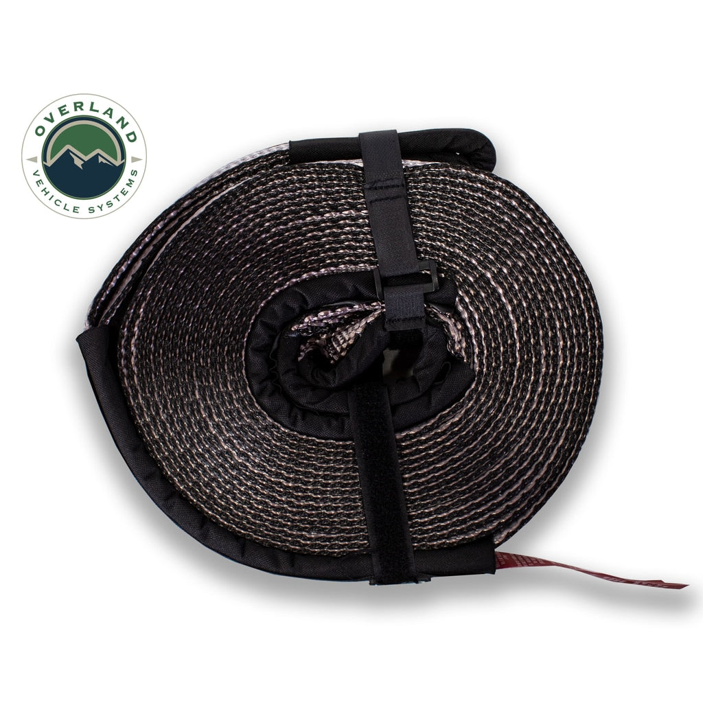 Tow-Strap-20,000-Lb-2-Inch-X-30-Foot-Gray-With-Black-Ends--Storage-Bag-Overland-Vehicle-Systems