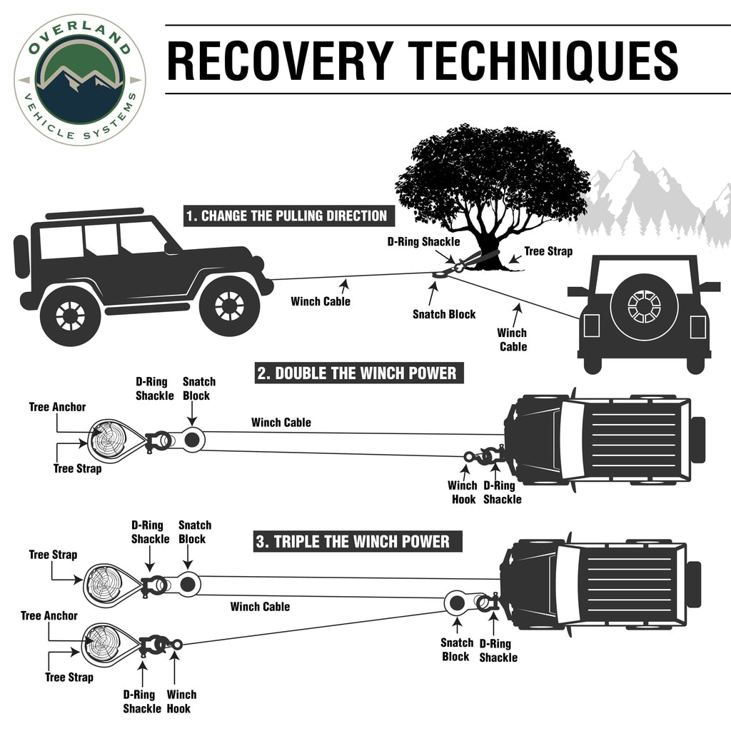 Tow-Strap-40,000-Lb-4-Inch-X-8-Foot-Gray-With-Black-Ends--Storage-Bag-Universal-Overland-Vehicle-Systems
