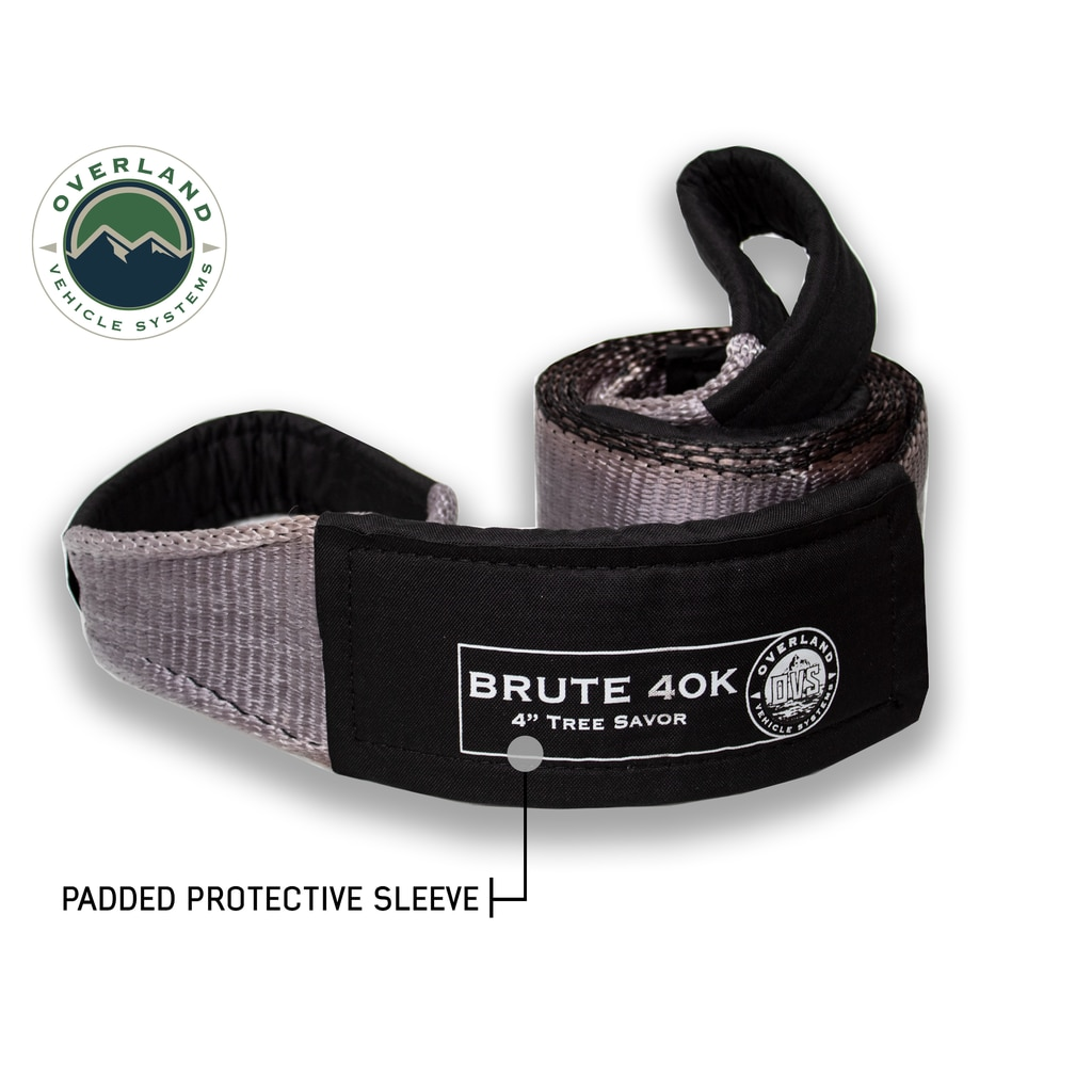Tow-Strap-40,000-Lb-4-Inch-X-8-Foot-Gray-With-Black-Ends--Storage-Bag-Universal-Overland-Vehicle-Systems