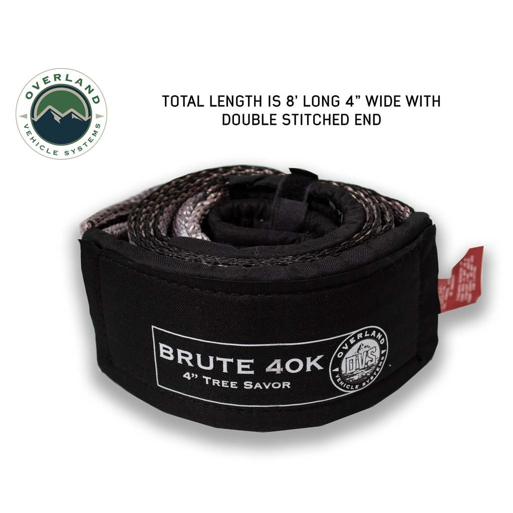 Tow-Strap-40,000-Lb-4-Inch-X-8-Foot-Gray-With-Black-Ends--Storage-Bag-Universal-Overland-Vehicle-Systems