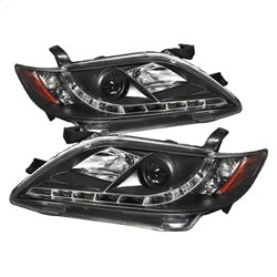 Toyota-Camry-07-09-Projector-Headlights-Drl-Black-High-H1-Low-H7-Pro-Yd-Tcam07-Drl-Bk