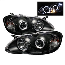 Load image into Gallery viewer, Toyota-Corolla-03-08-Projector-Headlights-Led-Halo--Led-Blk---Low-H1-Pro-Yd-Tc03-Hl-Bk