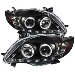 Toyota-Corolla-09-10-Projector-Headlights-Led-Halo-Drl-Blk-High-H1-Low-H1-Pro-Yd-Tc09-Drl-Bk