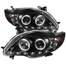 Load image into Gallery viewer, Toyota-Corolla-09-10-Projector-Headlights-Led-Halo-Drl-Blk-High-H1-Low-H1-Pro-Yd-Tc09-Drl-Bk