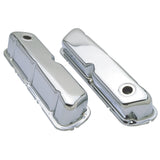 Trans-Dapt 9237 TRADITIONAL Design Valve Covers; 1962-85 SB Ford 260, 289, 302-351W-CHROME