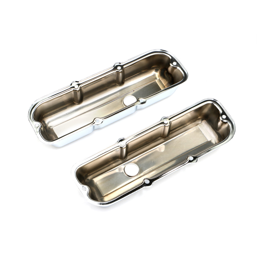 Traditional-Design-Valve-Covers;-Short;-1980-1989-Chevy-2.8L-V6-Chrome