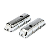 Trans-Dapt 9390 TRADITIONAL Design Valve Covers; SHORT; 1980-1989 Chevy 2.8L V6-CHROME