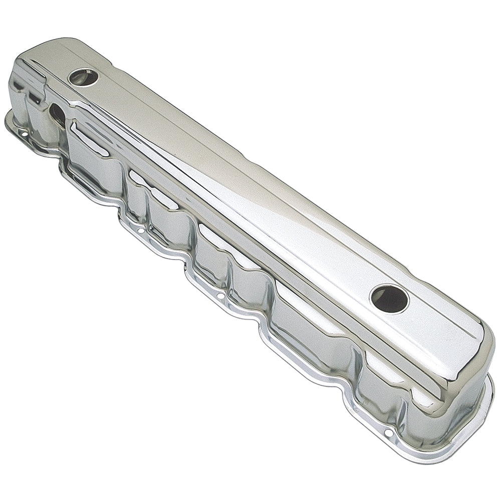 Traditional-Design-Valve-Covers;-Short;-Chevy-194,-230,-250,-292-L6-Chrome