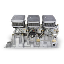 Load image into Gallery viewer, Tri-Power-3X2-Sbc-Intake-And-Shiny-Carbs-Kit
