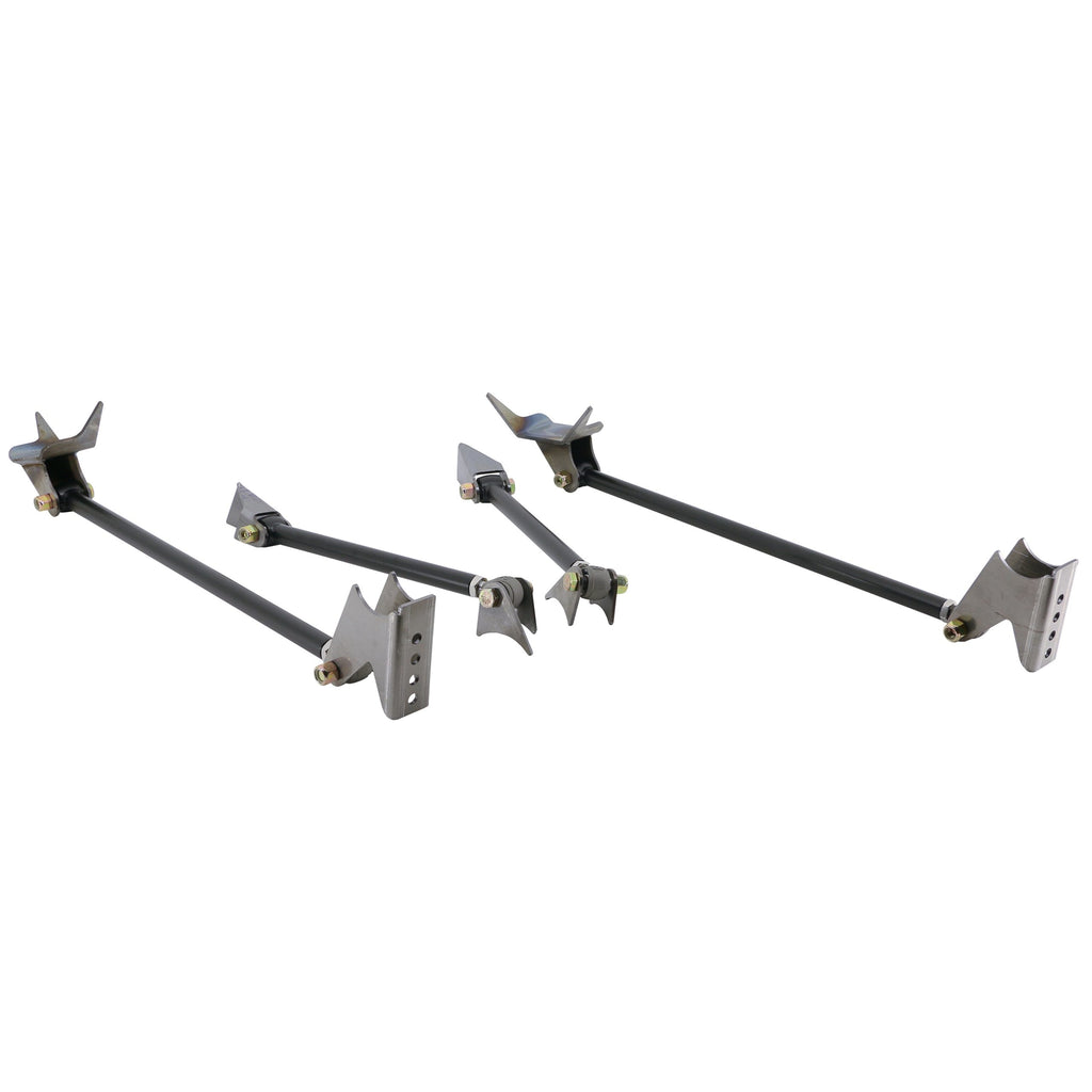 Triangulated-Four-Link-,-Universal-Weld-In-With-Black-Powder-Coated-Bars.