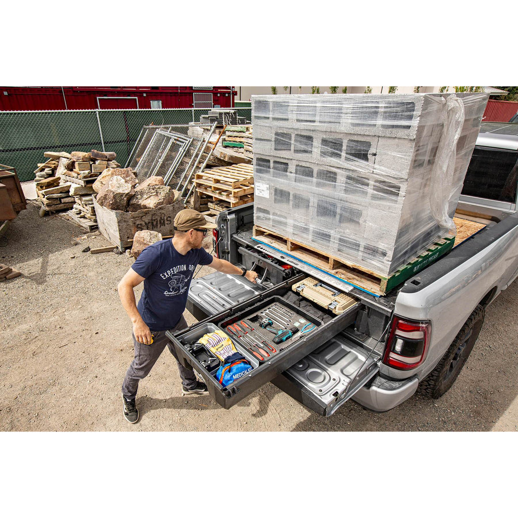 Truck-Bed-Organizer-21-Pres-Ford-F150-Aluminum-5-Ft-6-Inch-W-Pro-Power-Onboard-Decked