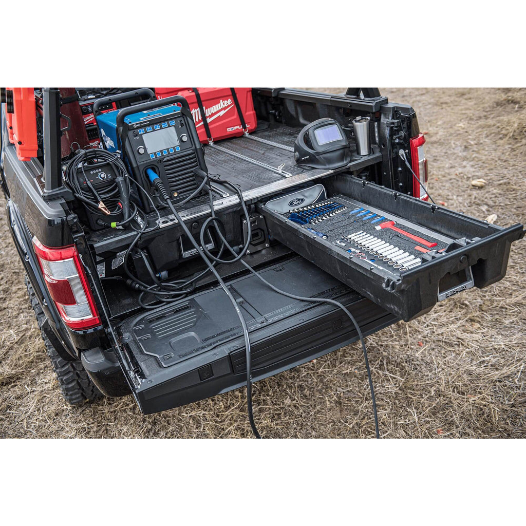 Truck-Bed-Organizer-21-Pres-Ford-F150-Aluminum-6-Ft-6-Inch-W-Pro-Power-Onboard-Decked