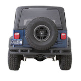 Smittybilt JB48-RH Tubular Bumper - Rear W/Hitch - Gloss Black