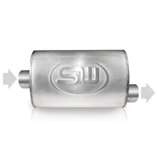Load image into Gallery viewer, Turbo-Chambered-Muffler-3-Center-Inlet-And-Offset-Outlet