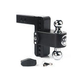 Weigh Safe CTB6-2-CER-BLA Cerakoted 180 Hitch w/ Chrome Tow Balls - 6
