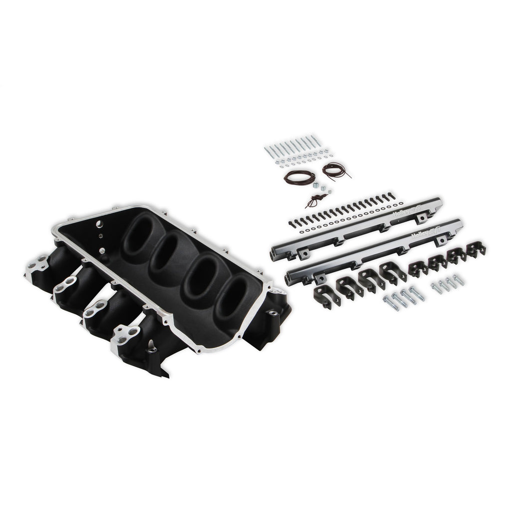 Ultra-Lo-Ram-Manifold-Base-And-Fuel-Rails-Dual-Fuel-Injector-Gm-Ls3L93