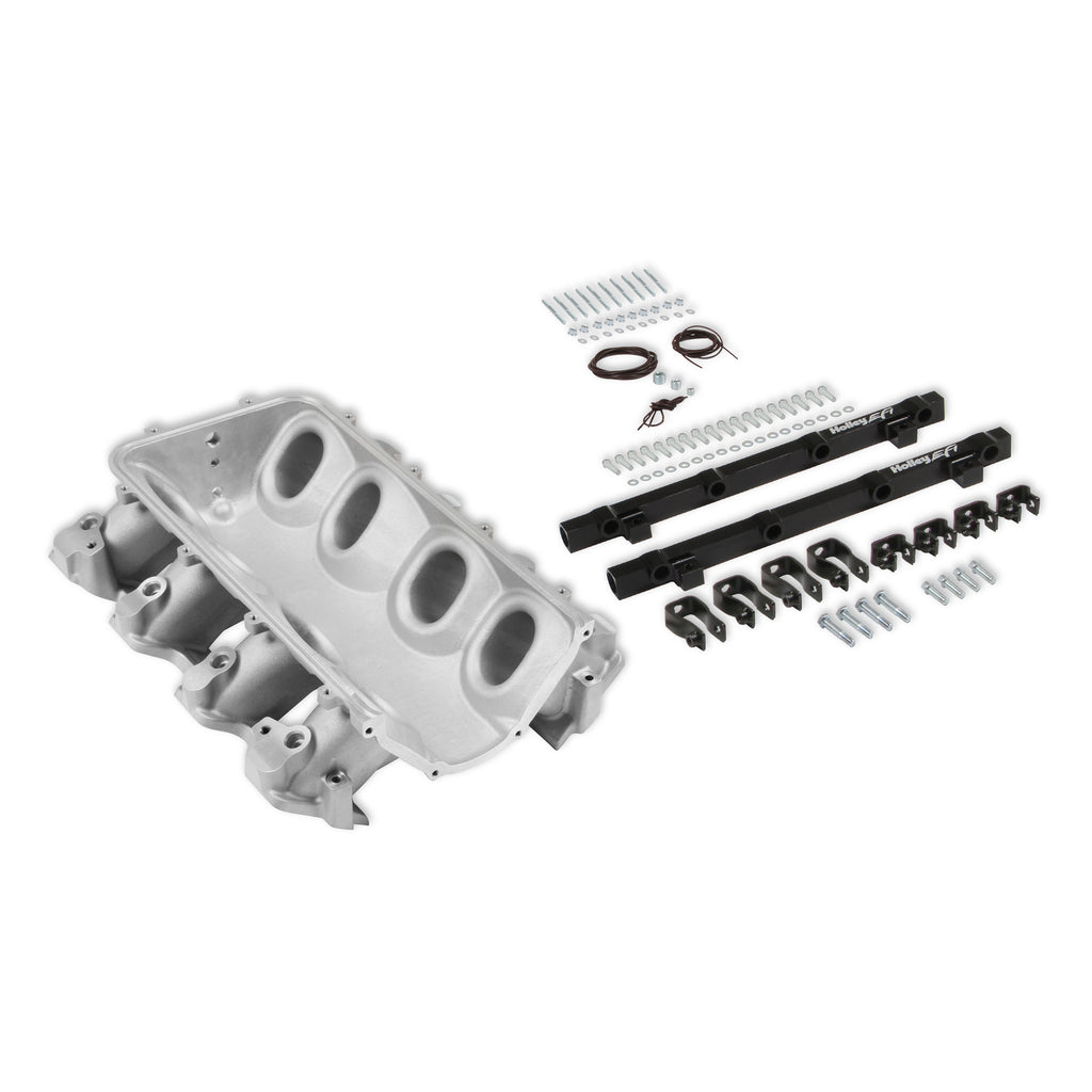 Ultra-Lo-Ram-Manifold-Base-And-Fuel-Rails-Single-Fuel-Injector-Gm-Ls3L92