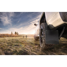 Load image into Gallery viewer, Universal-14In-W-Black-Top-Stainless-Steel-Weight-Kick-Back-Mud-Flaps