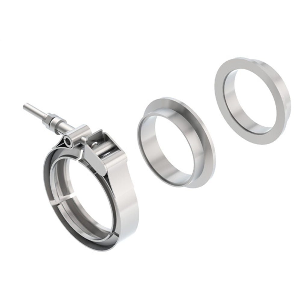 Universal-2.5In-Stainless-Steel-3Pc-V-Band-Clamp-W-Male-And-Female-Flanges