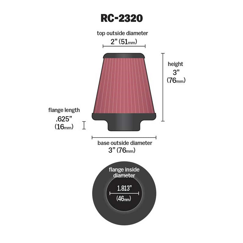 Universal-Air-Filter-1-1316In-Flg--3In-Bottom--2In-Top--3In-Height