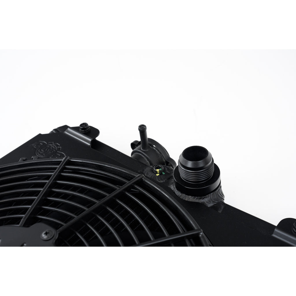 Universal-Half-Radiator-W-16An--Slip-On-Fittings12In-Spal-Fan--Shroud---Black-Finish