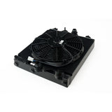 CSF 2858XB Universal Half Radiator - Evo 7/8/9 / 92-00 Civic - w/ SPAL Fan & Shroud - Black