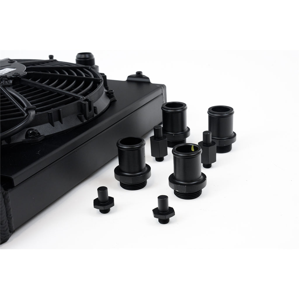 Universal-Half-Radiator-W-16An--Slip-On-Fittings12In-Spal-Fan--Shroud---Black-Finish