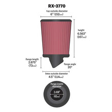 Load image into Gallery viewer, Universal-Rnd-Tapered-Xstream-Clamp-On-Air-Fltr-2716In-20-Deg-Flg-412In-B-6In-T-618In-H