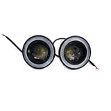 Race Sport RS-3W-FOG Universal Round 3in Fog Projector Kit w/ White Halo Ring