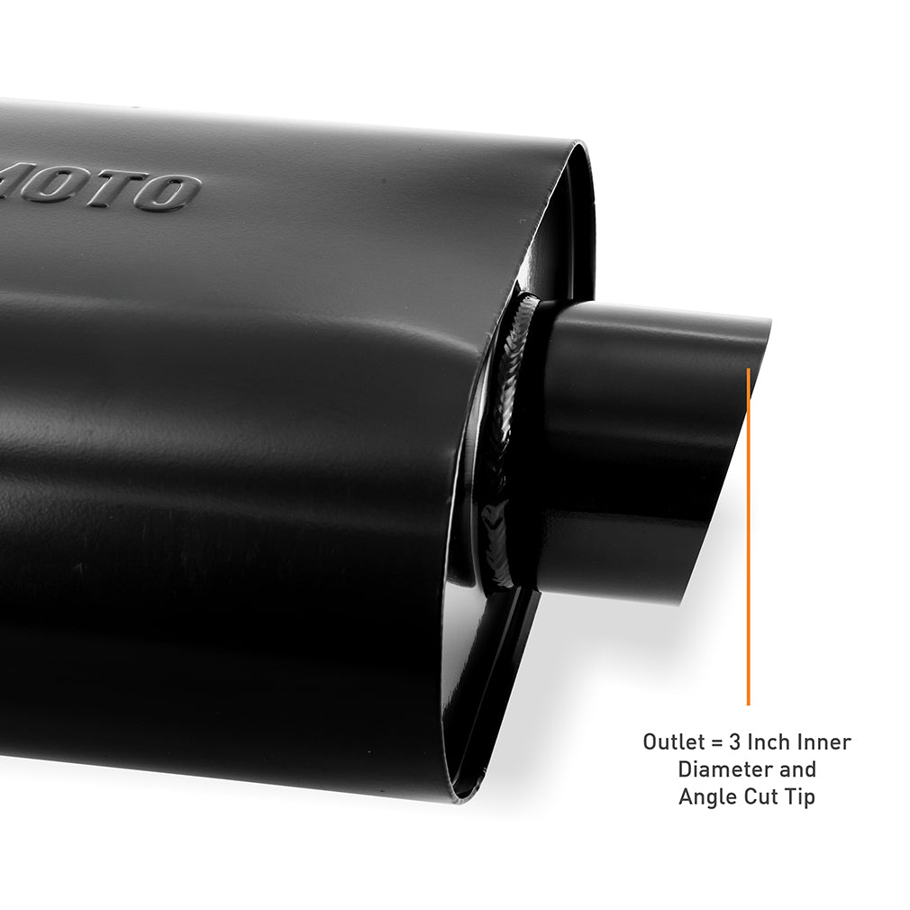 Universal-Stainless-Steel-Exhaust-Muffler,-2.5-Inch,-Angle-Tip,-Black