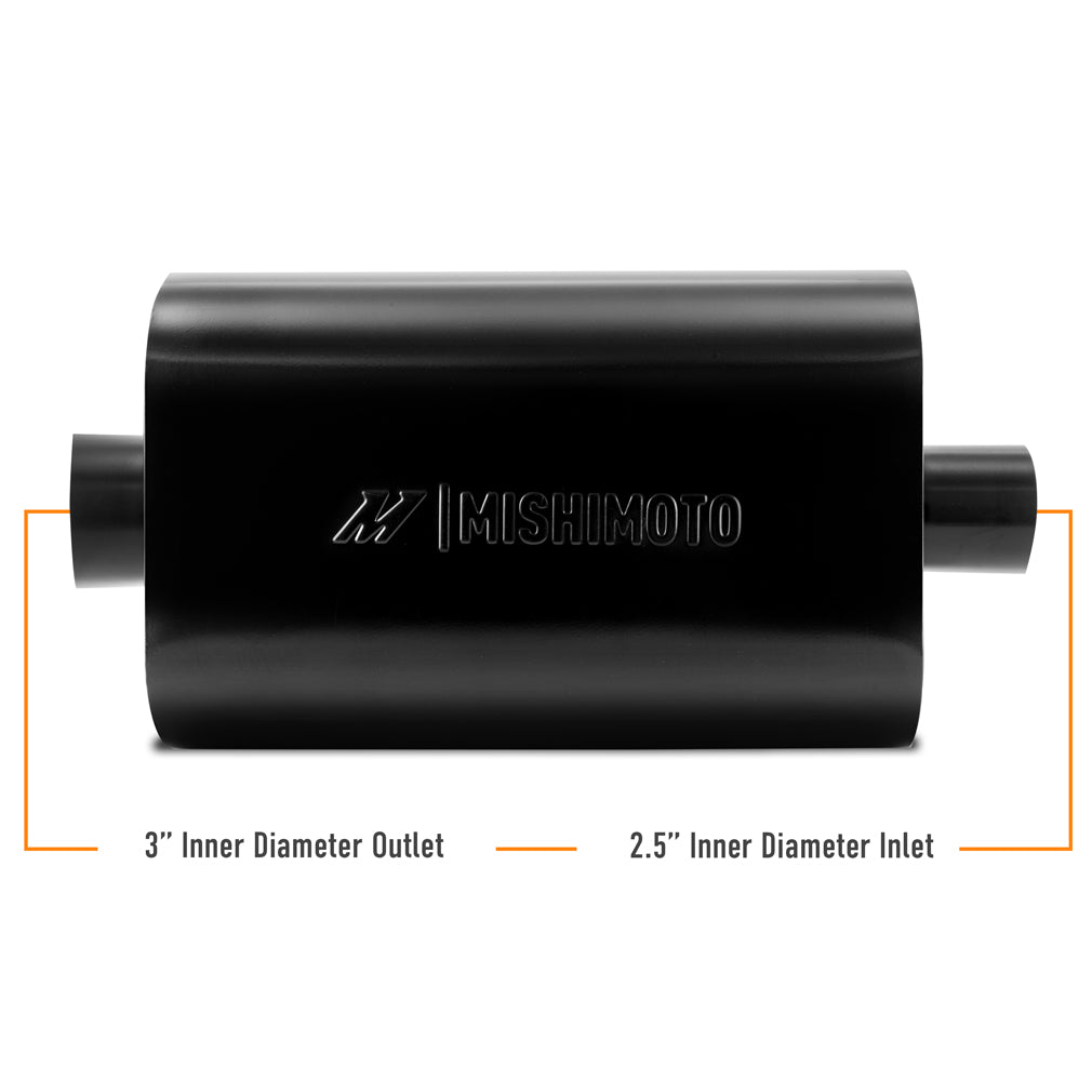 Universal-Stainless-Steel-Exhaust-Muffler,-2.5-Inch,-Angle-Tip,-Black