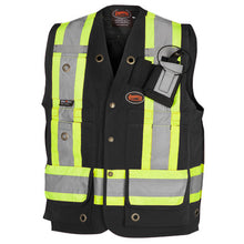 Load image into Gallery viewer, Pioneer _NOT_FOUND CSA 100% Cotton Duck Surveyor's Safety Vest -  Snap Closure - Black