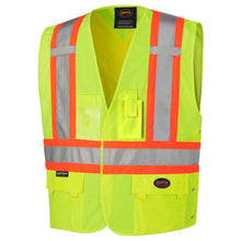 Load image into Gallery viewer, Pioneer V102016067XL Hi-Vis Tricot Poly Safety Vest - Adjustable - Hook &amp; Loop Closure - Hi-Vis Yellow/Green - 4/5XL