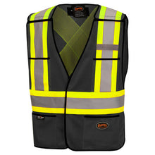 Load image into Gallery viewer, Pioneer V1020770-O/S Hi-Vis Poly Mesh Safety Vest - 5-pt Tear-Away -  Black - O/S