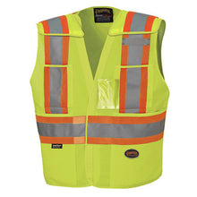 Load image into Gallery viewer, Pioneer V1021061-S/M Hi-Vis Tricot Poly Safety Vest - Drop Shoulder - 5-pt Tear-Away - Hi-Vis Yellow/Green - S/M