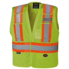 Load image into Gallery viewer, Pioneer V1021560L/XL Hi-Vis Poly Mesh Safety Vest - Drop Shoulder - 5-pt Tear-Away - Hi-Vis Yellow/Green- L/XL